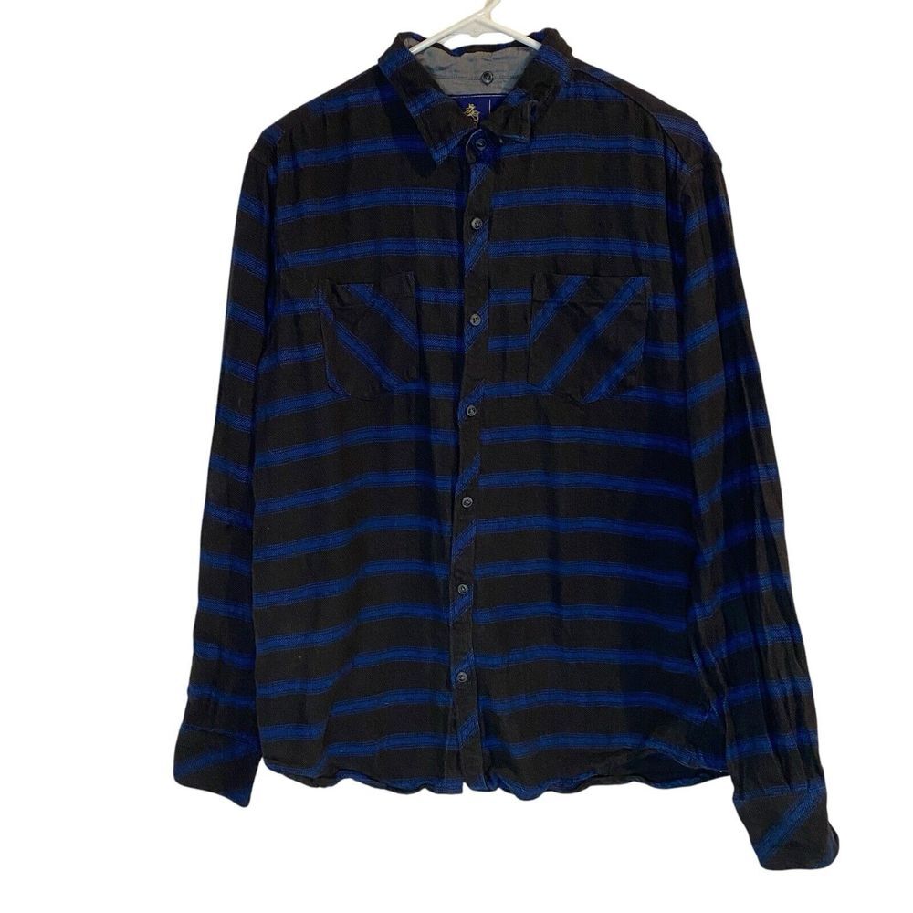 Rugby University 100% Cotton Button Down Shirt Men Size Large Long Sleeve
